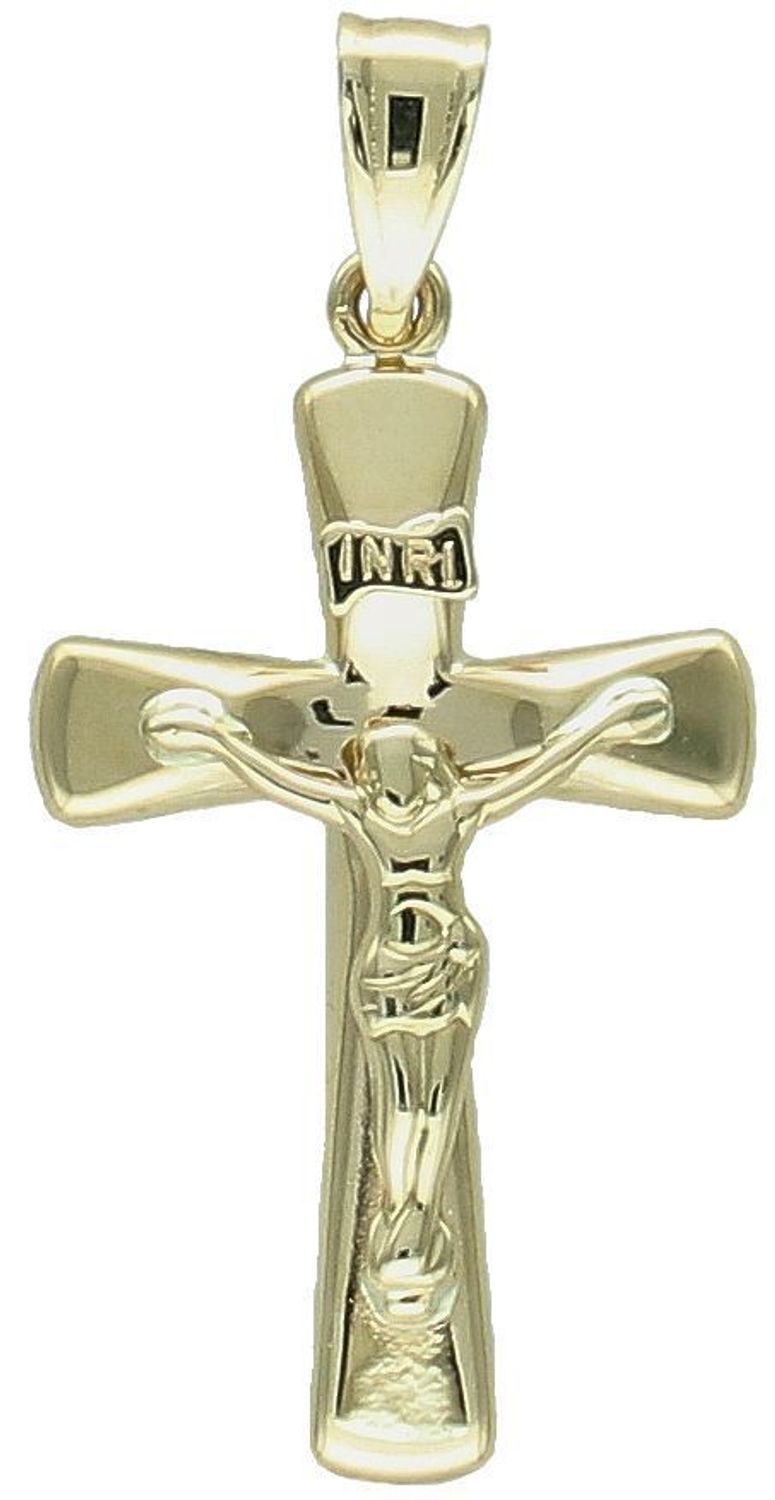 Zawieszka złota krzyż próba 375, ZA 3031A 375 Złoty wisiorek krzyżyk, wykonany z żółtego złota. Biżuteria sakralna. Wisiorek wykonany z największą starannością i dbałością o 1.jpg